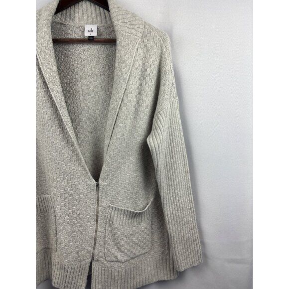 Women’s Cabi Large Grey Half-Zip Cardigan with Pockets - Picture 2 of 6